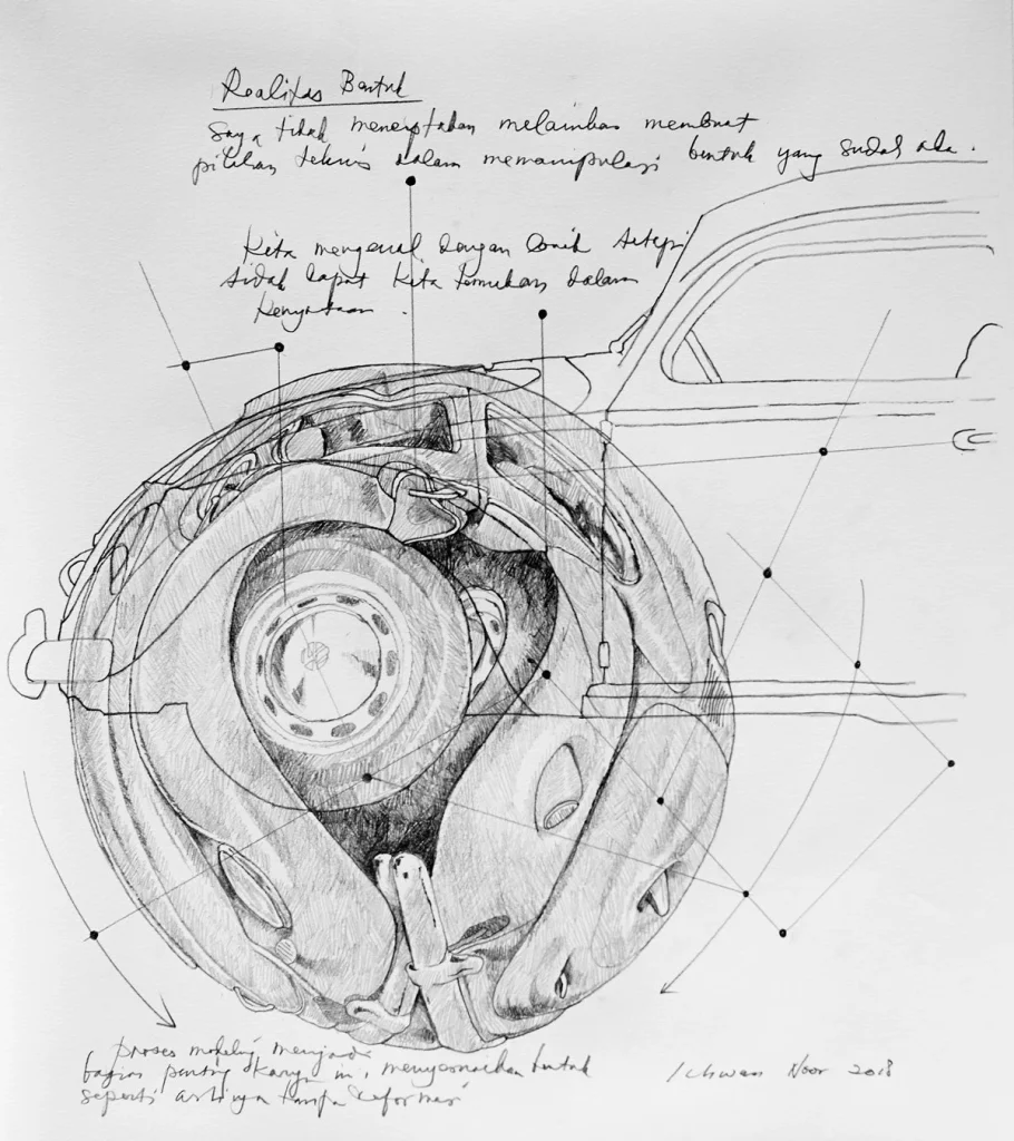 Indonesian artist Ichwan Noor turned the Volkswagen Beetle...into a sphere