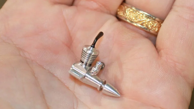 This is the smallest diesel engine in the world and it's not much bigger than an M&M