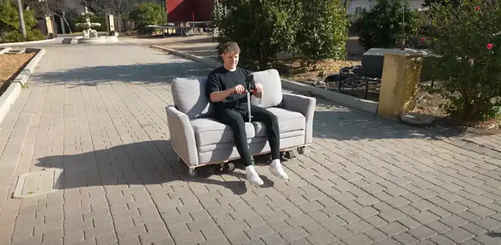 Sofa, so good! American YouTuber turns his couch into a car