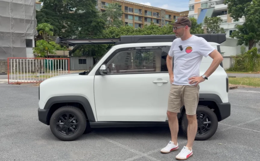 Man tries world's cheapest solar car and reveals whether he thinks the design will catch on globally