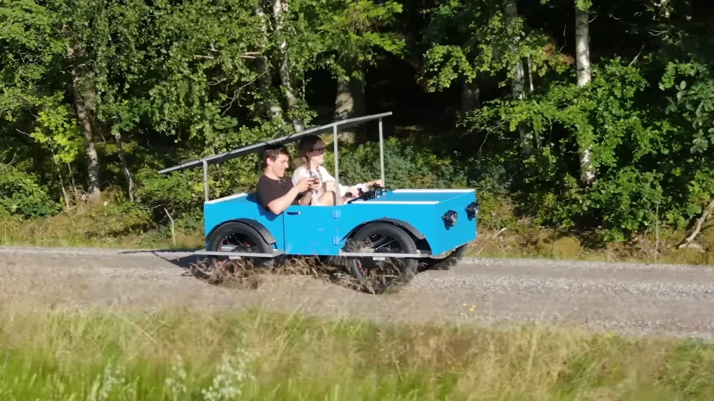 Man builds a solar-powered electric car and travels 18 miles without using up any battery due to the solar energy
