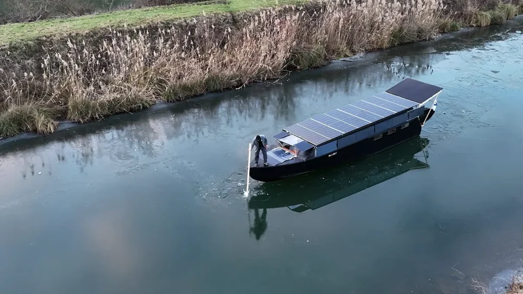 Man who spent 200 days building a solar-powered explorer yacht that can run forever takes it for its maiden voyage