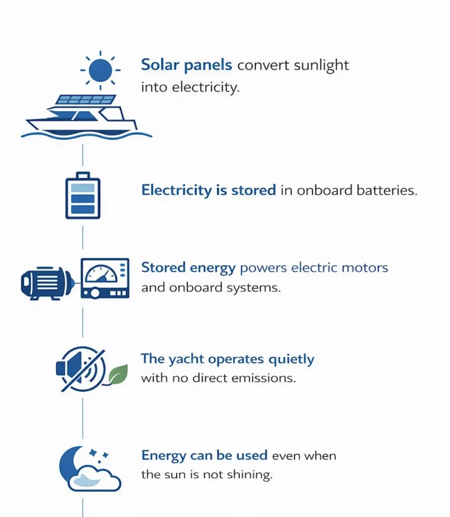 How solar-powered yachts work