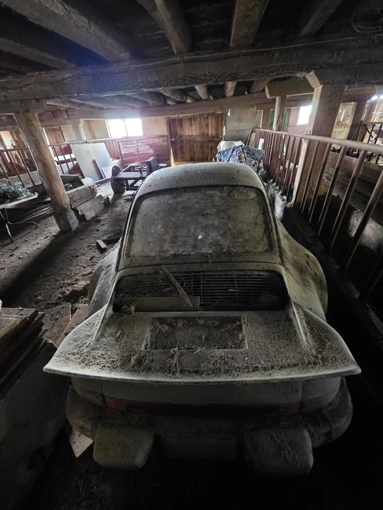 Somebody found a rare and abandoned Porsche in an old barn, and people have two questions