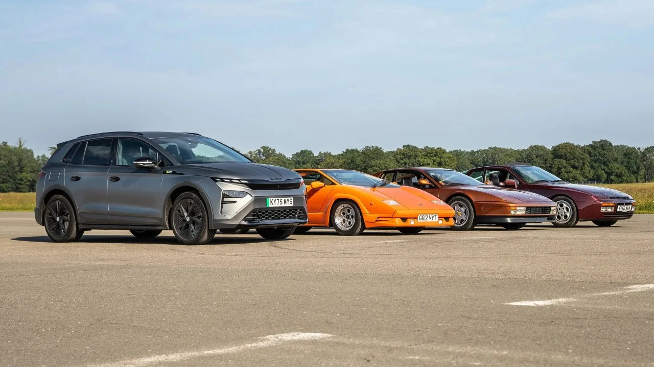 Iconic Ferrari, Lamborghini and Porsche supercars line up against a Skoda family SUV for race that goes how no one expected it to