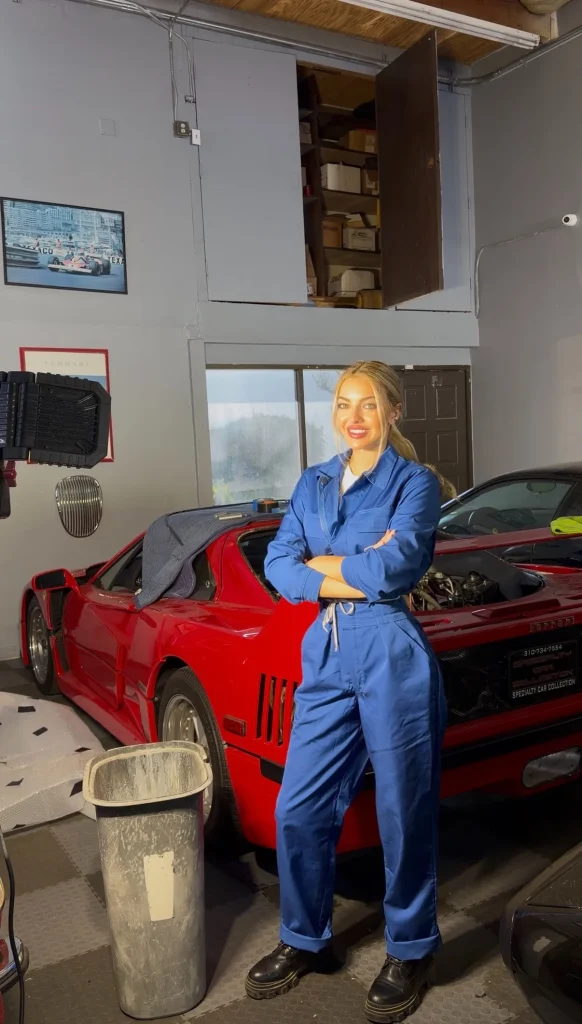 US woman restoring a Ferrari F40 after being inspired by the car from Ghostbusters sends message to all women wanting to get into working on cars