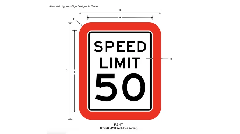 Speed signs in Texas often come with red borders - but there is a very good reason why