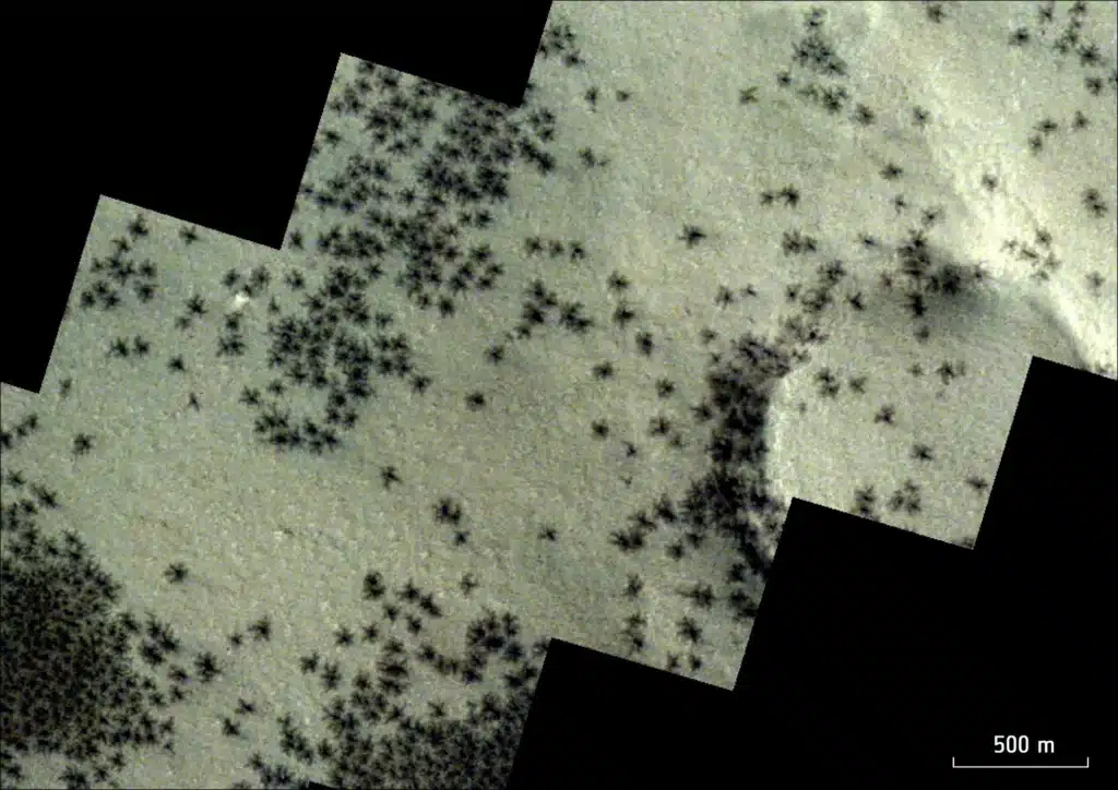 Spider-like creatures on Mars captured by Mars Express