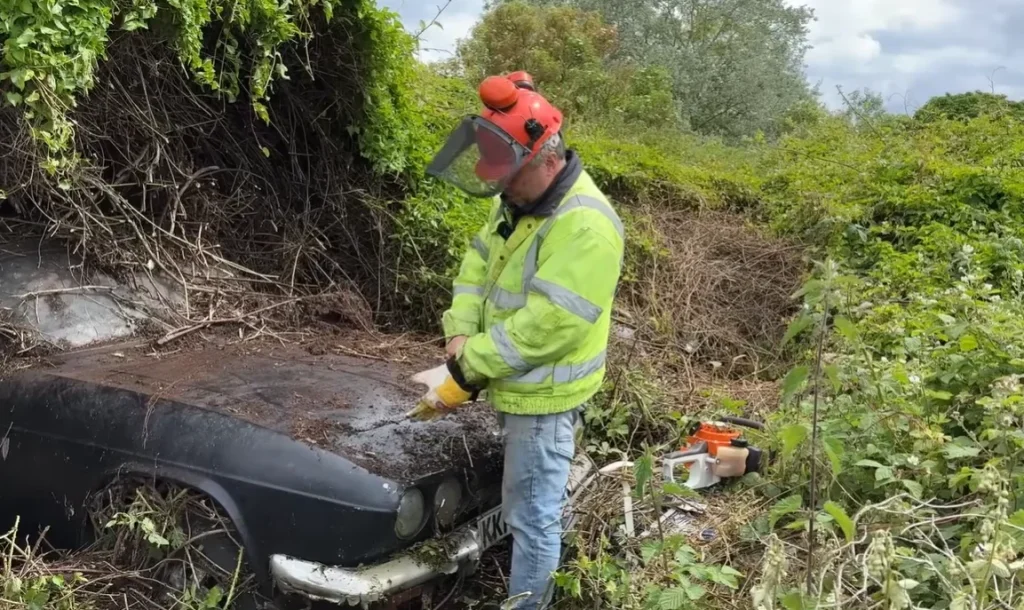 UK couple cuts back overgrown hedge and uncovers a rare, world-first sports car