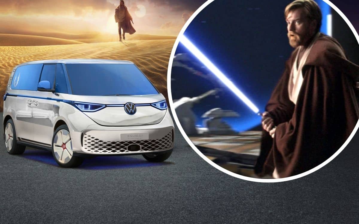 A Star Wars-inspired VW ID. Buzz is pictured.