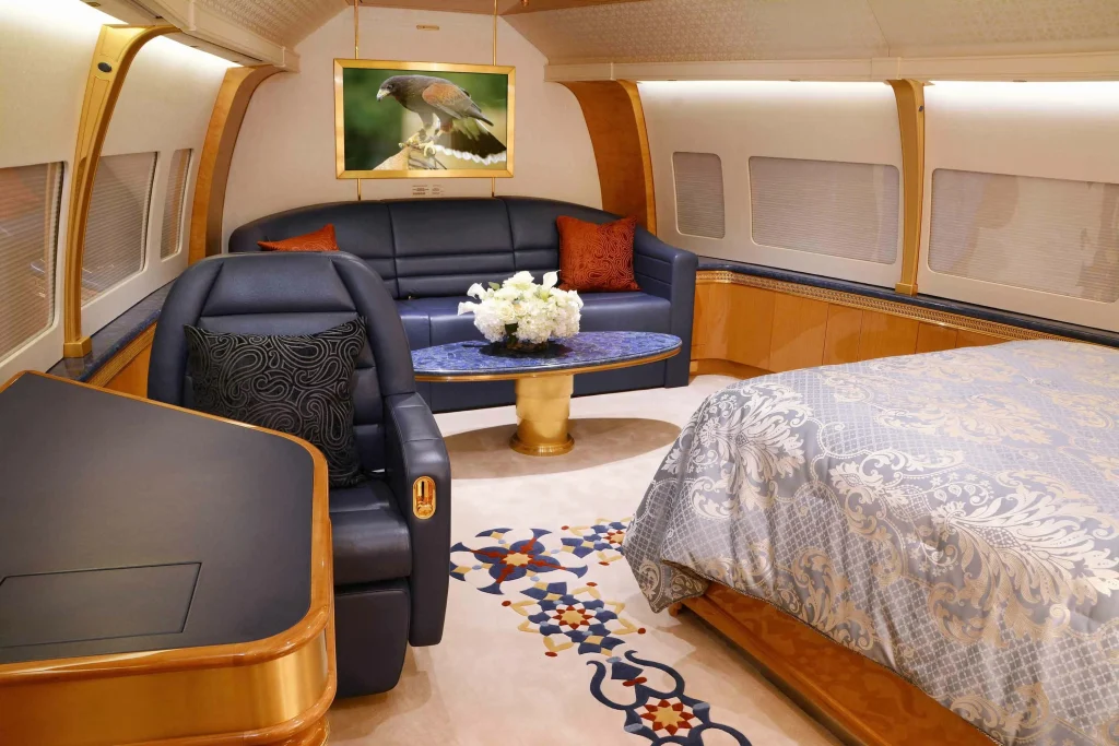 Anonymous billionaire Sheikh spent $450,000,000 transforming his Boeing 747 into what looks like a flying palace