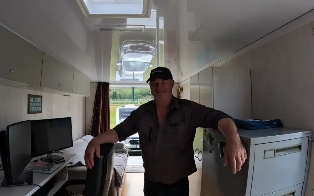 Box truck camper is so stealthy you can't even tell it's a luxury camper with a patio