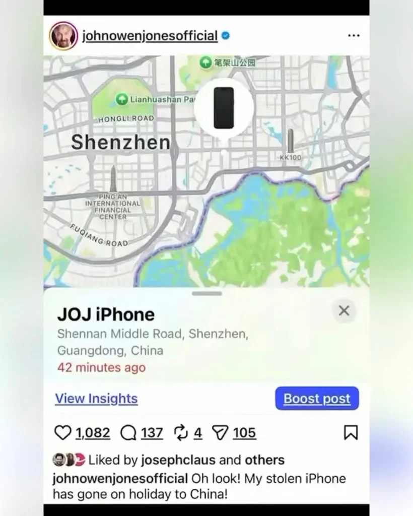 Man makes shocking discovery after flying from London to China tracking his stolen iPhone