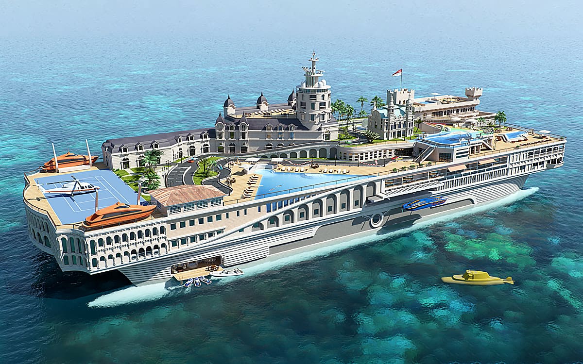 This £1 billion super yacht has a Grand Prix circuit you can race go-karts on