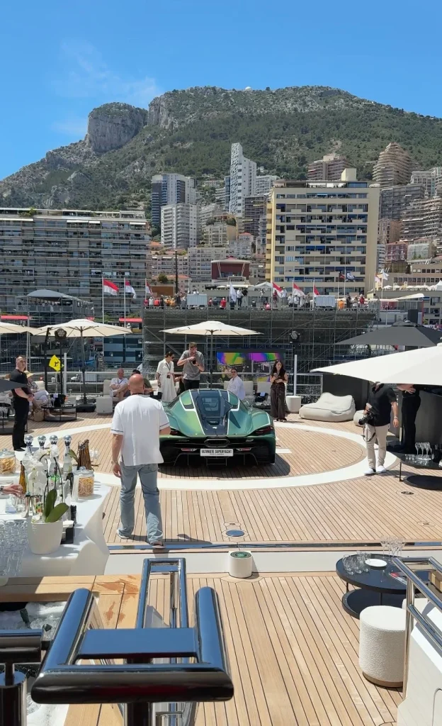Supercar Blondie traveled to Monte Carlo for the Monaco GP to experience it in the best way possible: from the deck of a superyacht