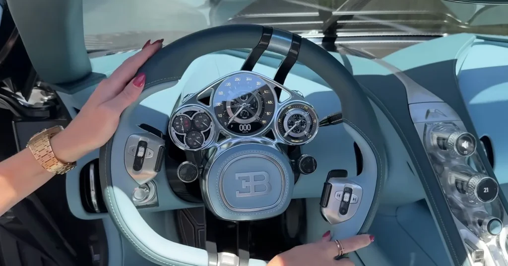 Supercar Blondie had an amazing surprise when a Bugatti Tourbillon was delivered to her hotel in Beverly Hills