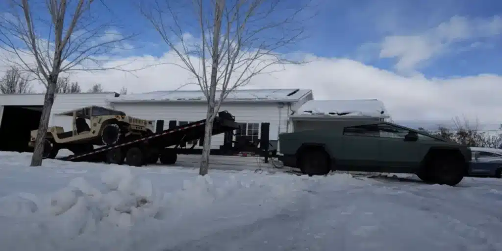 YouTuber tests how far Cybertruck can tow 11,000lbs in freezing temperatures