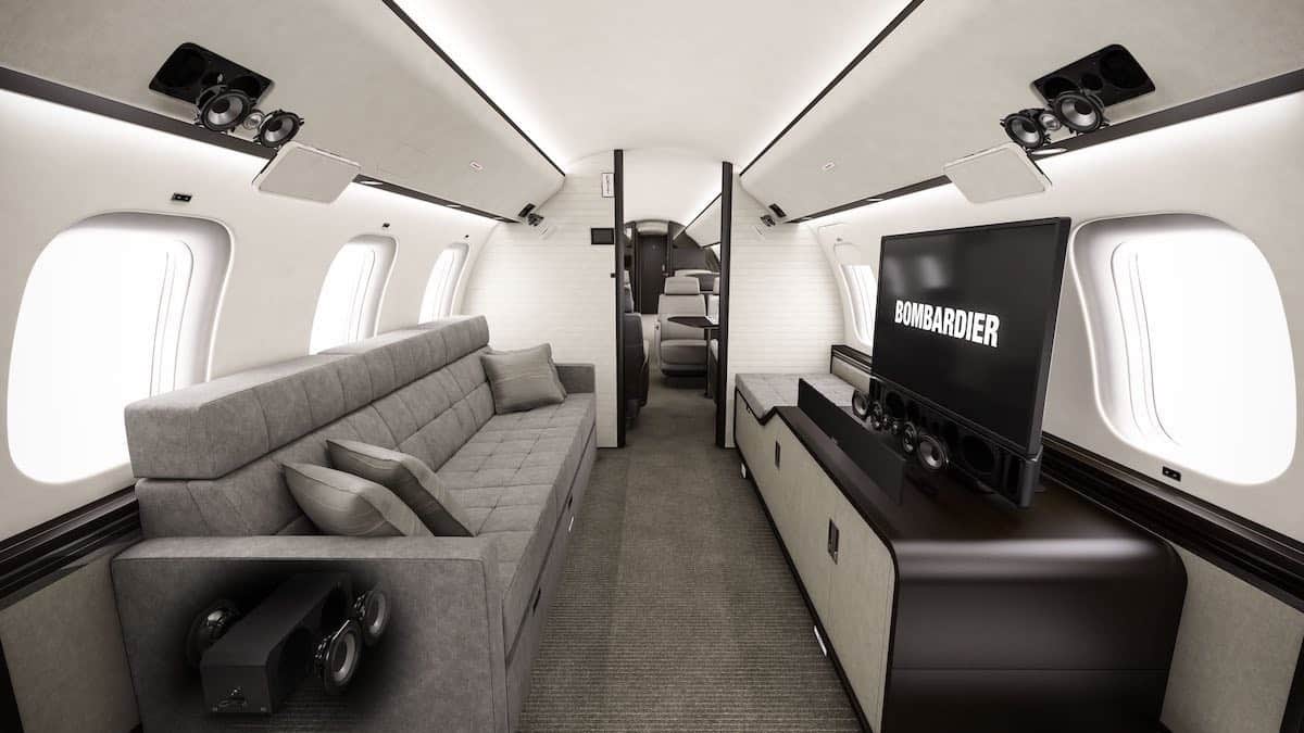 Bombardier Global 8000 entertainment room