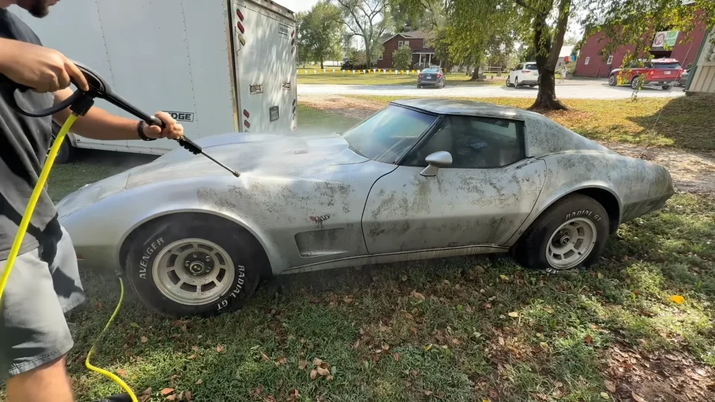 Dads Chevy Corvettes discovered after 30 years beneath overgrown trees and it stirred emotion in everyone