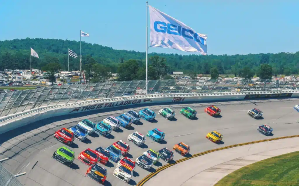 It turns out that Talladega Speedway is REALLY steep.