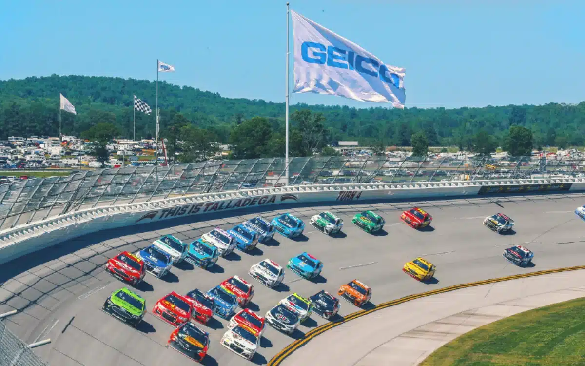 Video shows just how steep the incline of the Talladega Speedway racetrack actually is