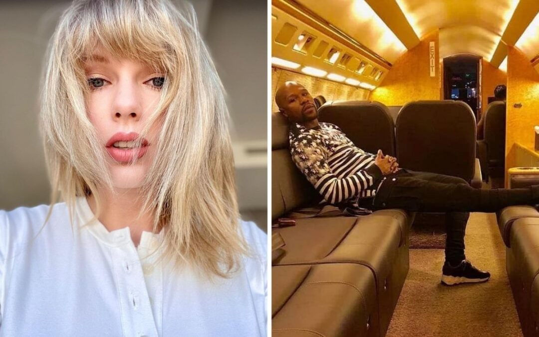 From Taylor Swift to Floyd Mayweather, these celebs have racked up an insane number of private jet flights