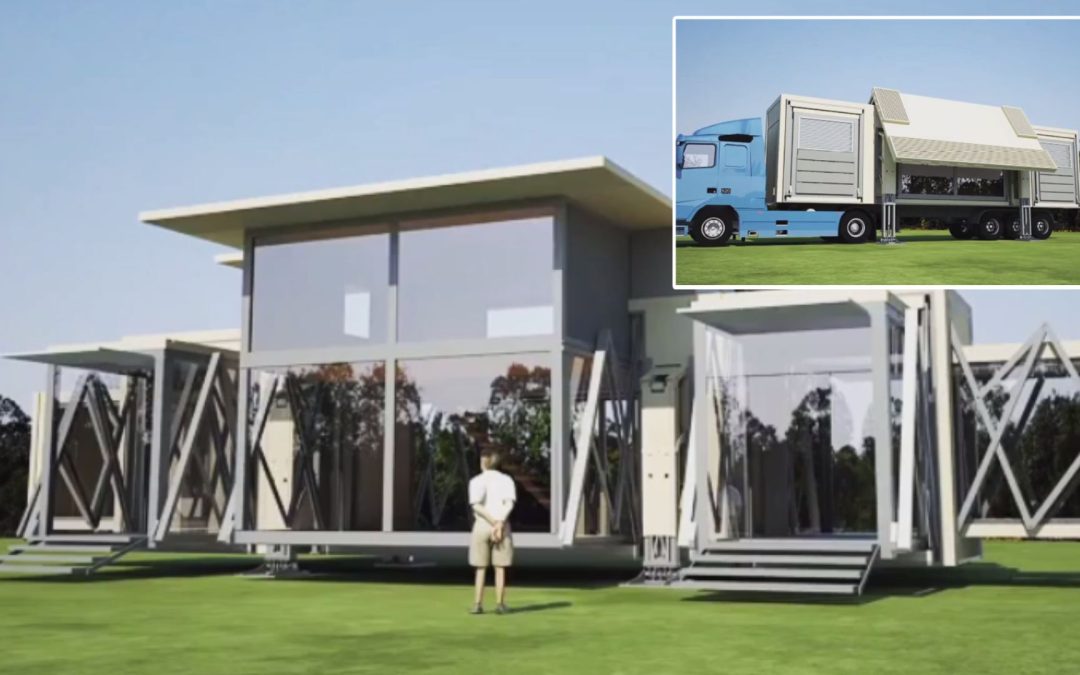 This house will build itself in 10-minutes and can be delivered on the back of a truck