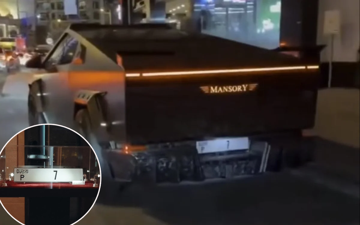$15M license plate spotted on a $100K Mansory Tesla Cybertruck in 'just another normal day in Dubai'