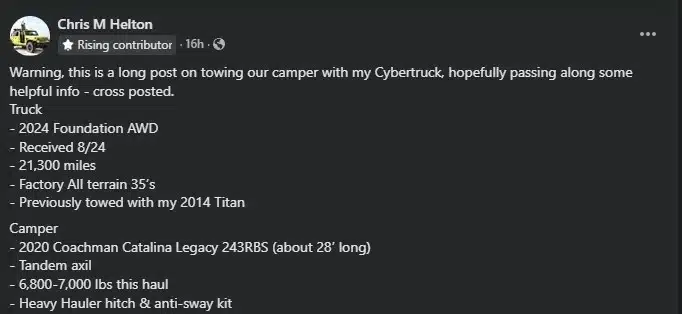 Chris Helton was extremely positive in his review of the Tesla Cybertruck.