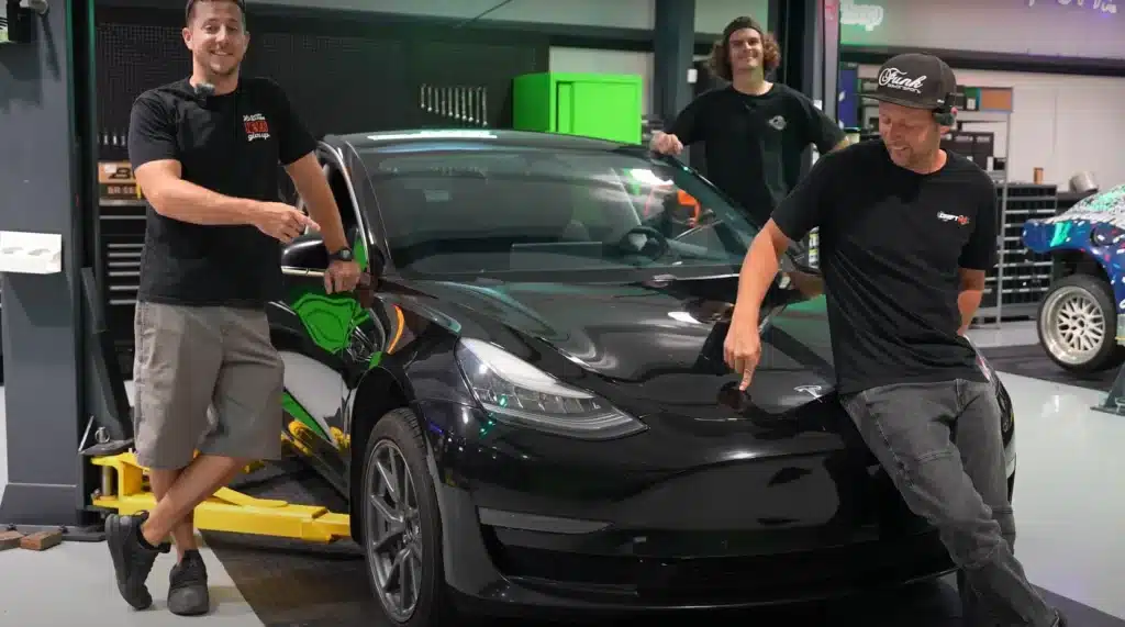 Florida guys build a drift Tesla and the first test drive goes incredibly well
