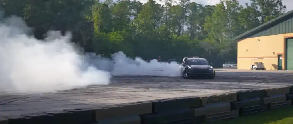 Florida guys build a drift Tesla and the first test drive goes incredibly well