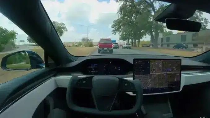 Tesla's self-driving capability in action