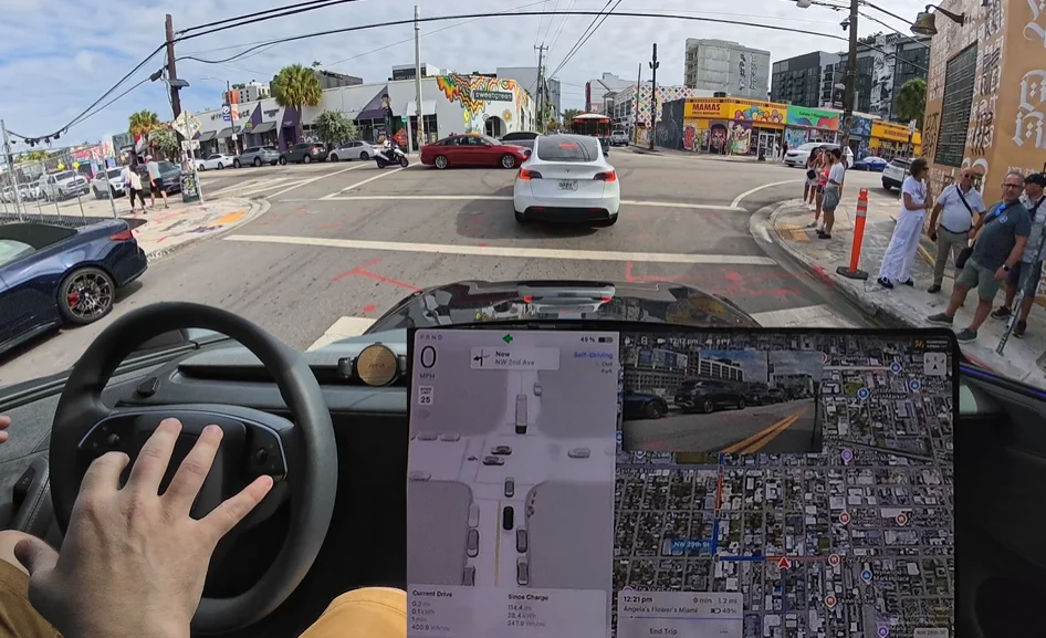Man puts Tesla's Full Self Driving through stress test of Miami's traffic and it quickly got real