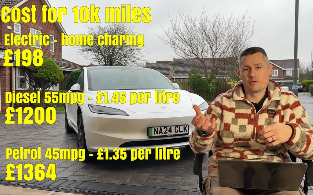 After one year of owning a Tesla Model 3, this YouTube personality has broken down the real running costs and compared them to his older petrol and diesel cars