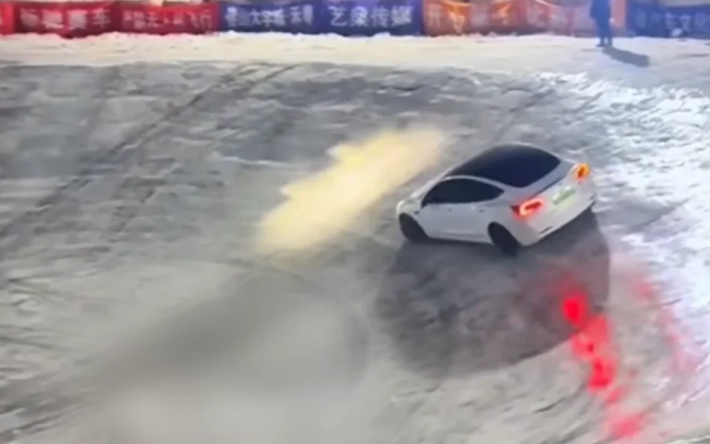 Tesla faced a rocky moment in an ice pit test conducted in China, designed to push vehicles to the limits of winter driving. 
