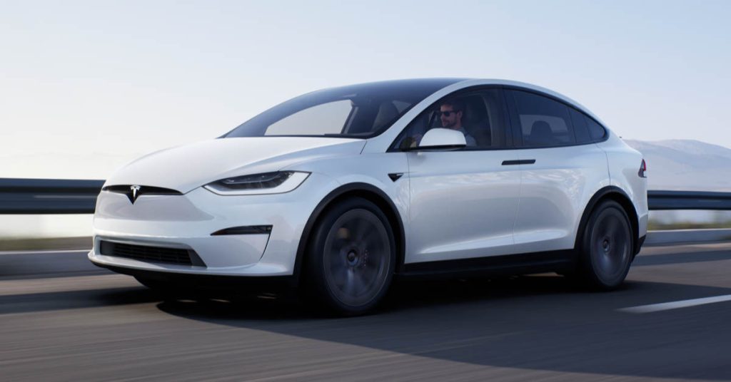 A Tesla Model X pictured in a press image.