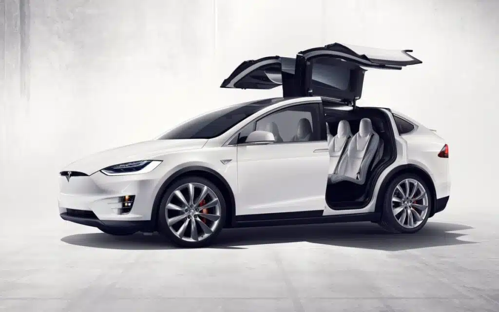 Tesla Model X White Side View