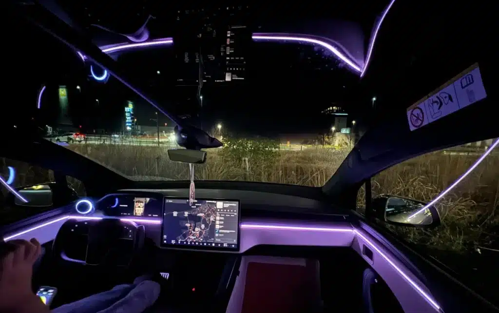 Tesla Model X interior lights