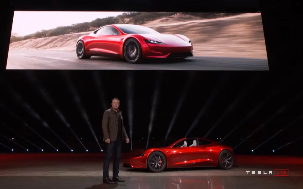 Elon Musk unveils the Tesla Roadster