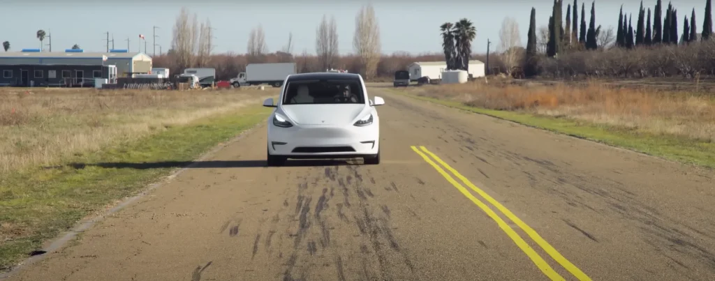 Man makes a Looney Tunes-style painted brick wall to see if his Tesla's autopilot can detect it at speed