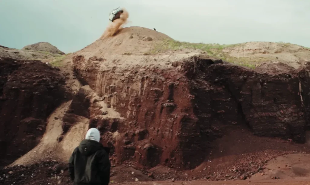 Man launched his Tesla off a cliff in one of the most extreme tests ever and the results were shocking