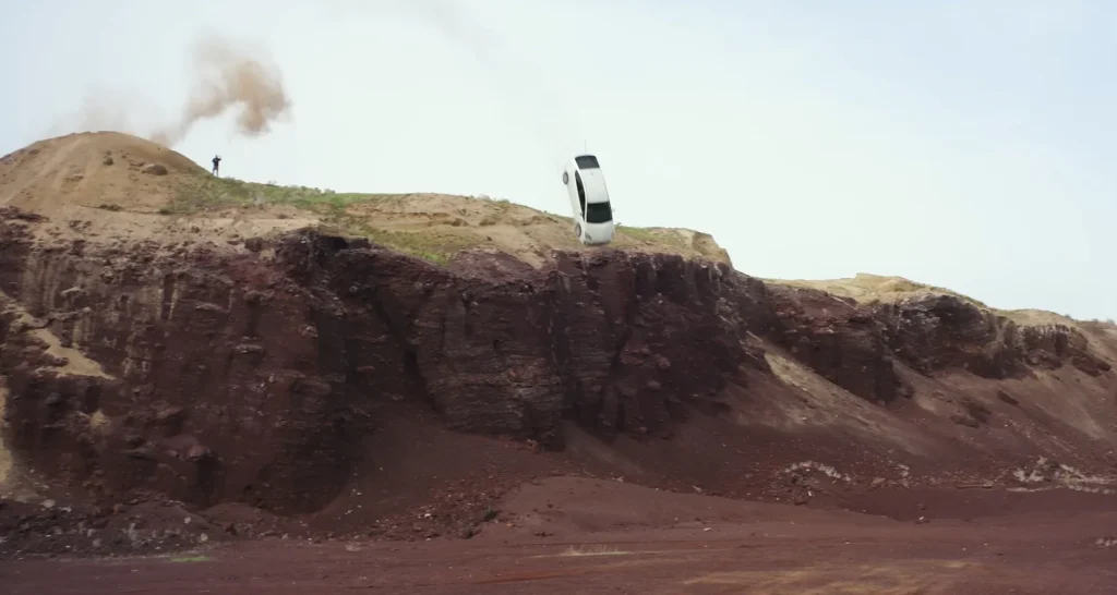 Man launched his Tesla off a cliff in one of the most extreme tests ever and the results were shocking