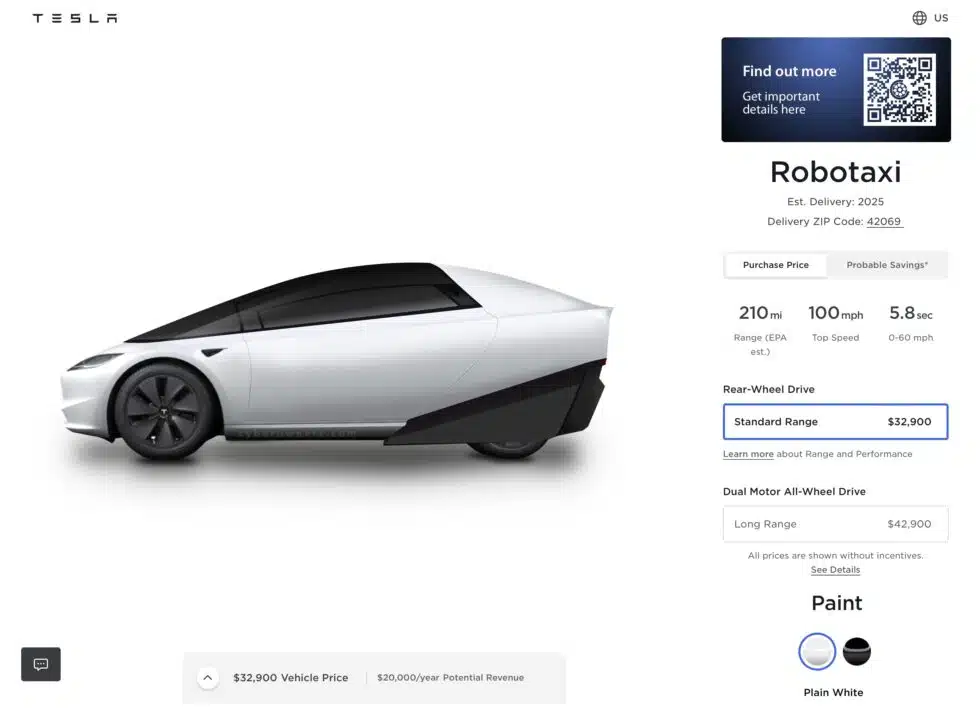 Tesla Robotaxi Mock-up Is Sending The Internet Into A Frenzy