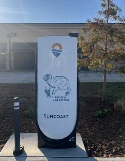 The first Tesla Supercharger for Business station is up and running in Florida, with eight branded V4 Supercharger stalls