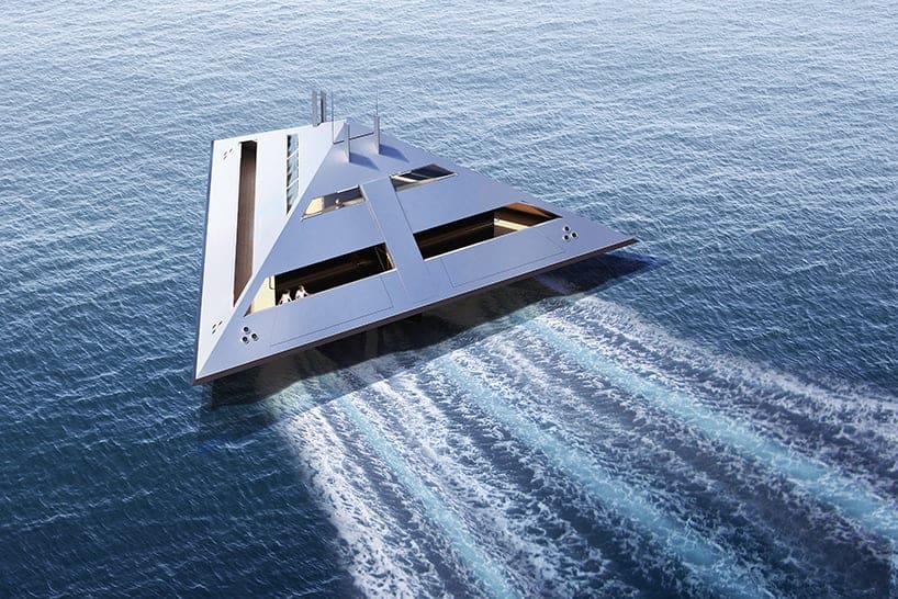 Tetra Pyramid-shaped yacht