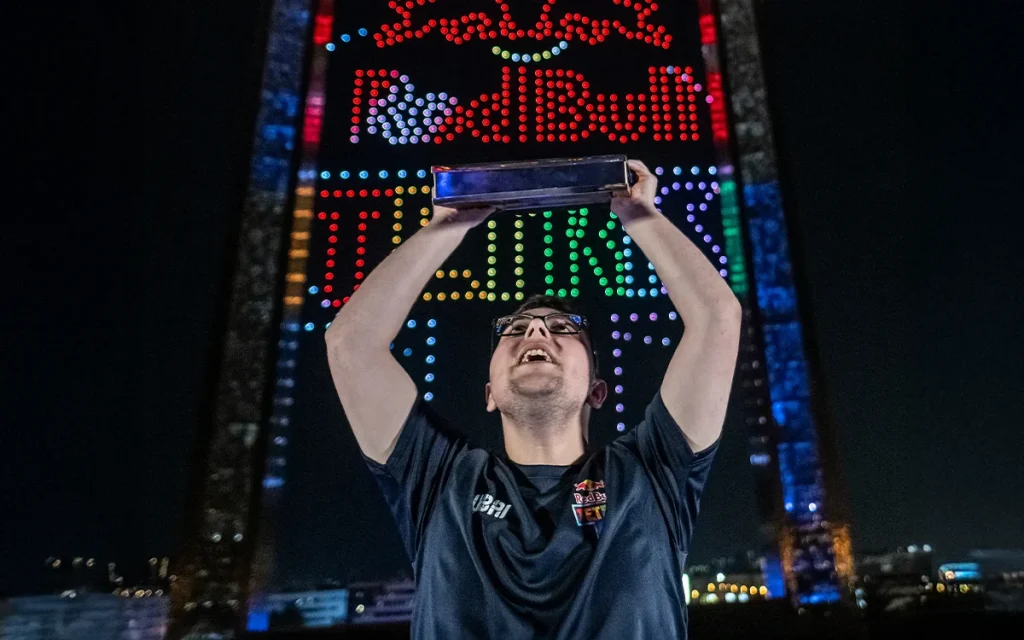 To celebrate the World Championships in Dubai, Red Bull used 4,000 drones to light up the skyline and create the largest game of Tetris ever