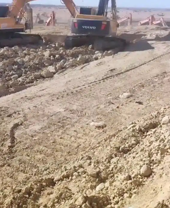 The Line under construction in Saudi Arabia