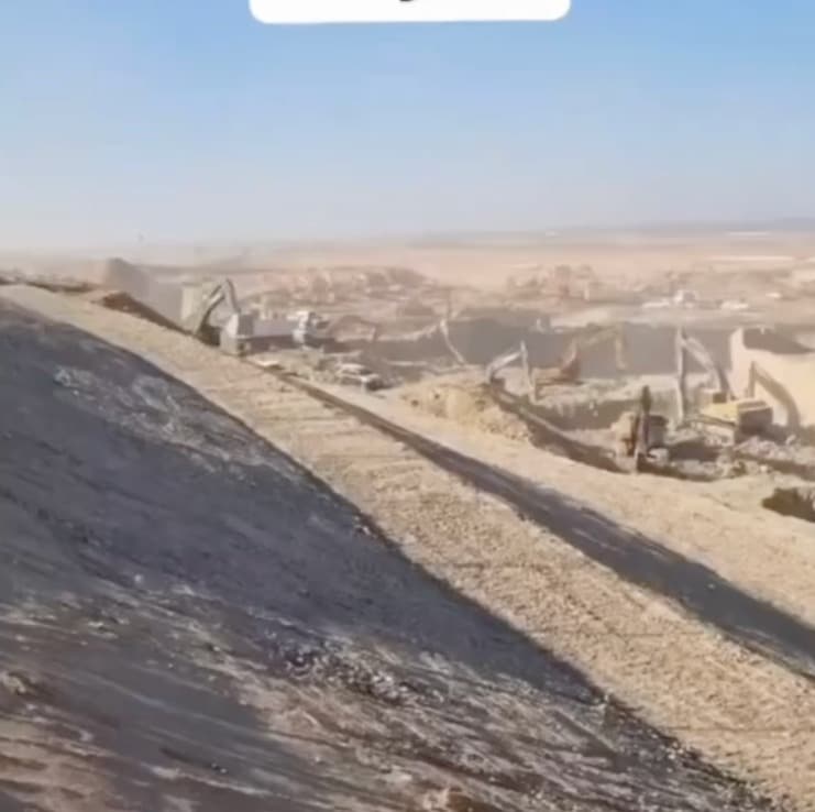 The Line under construction in Saudi Arabia