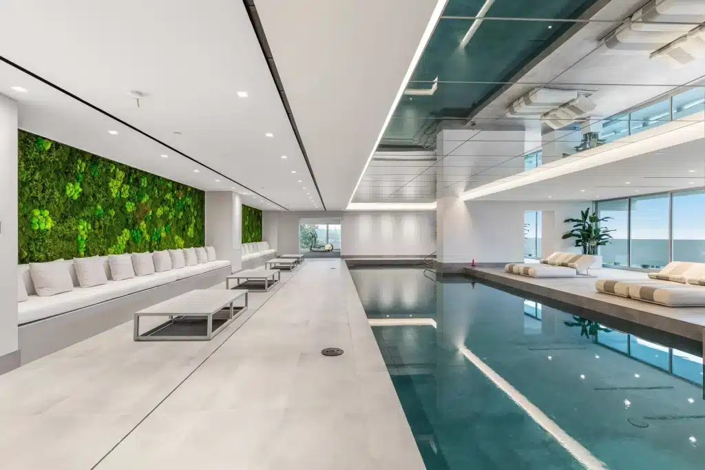 The indoor pool inside The One.