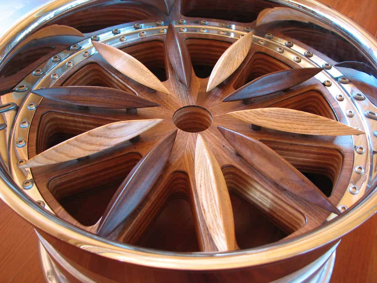 The wheels are made using more than 275 different wooden pieces